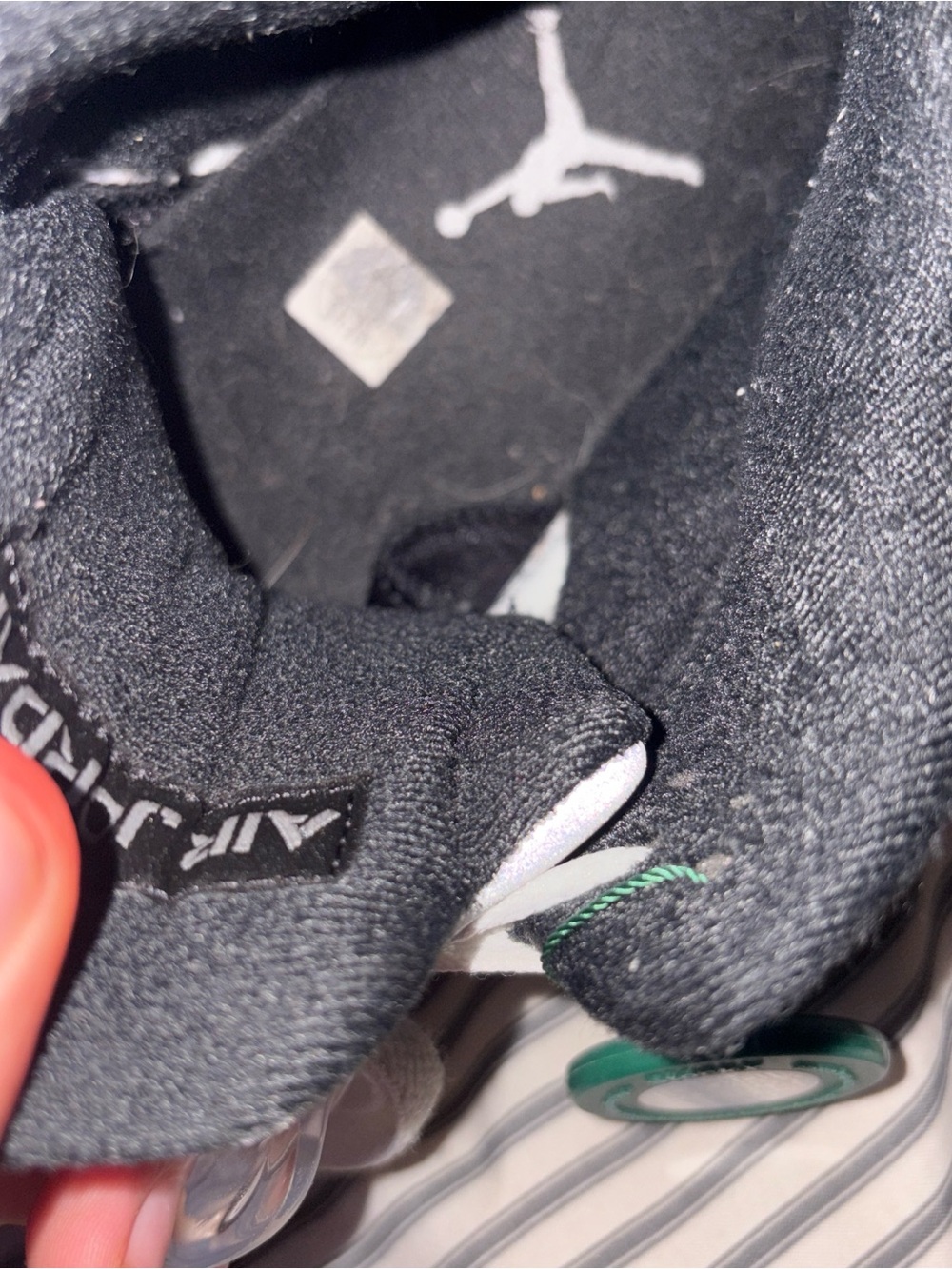 Jordan White and Black Retro High-Top Sneakers - Picture 5 of 6